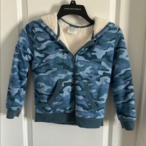 Blue Camouflage Sweatshirt with Long Sleeves